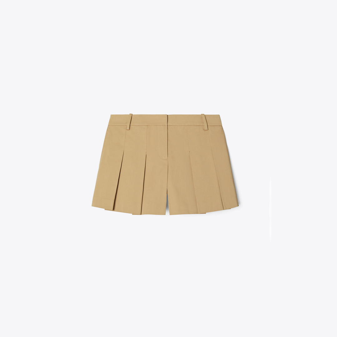 Micro Twill Pleated Short
