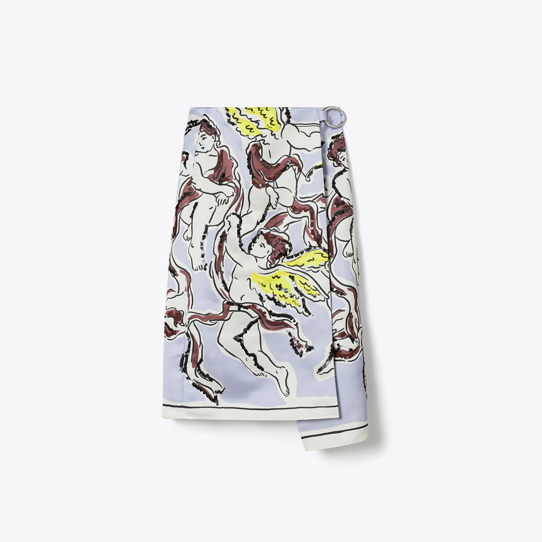 Printed Satin Skirt