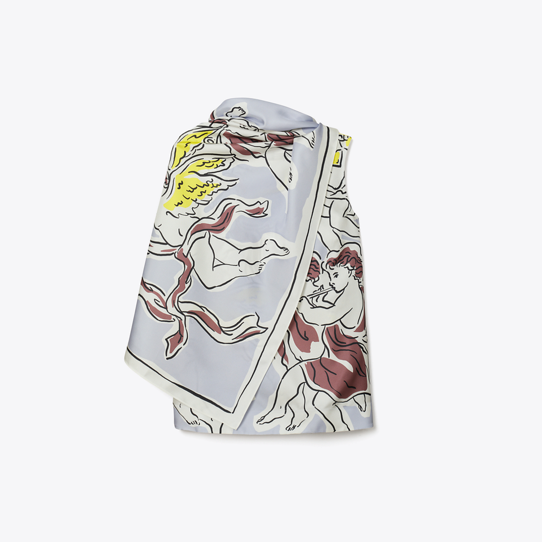 Printed Silk Cape Top