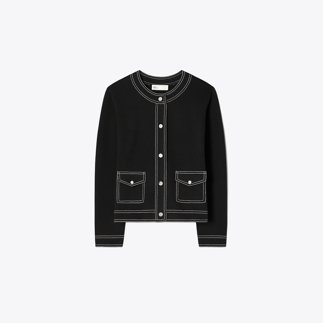 Topstitch Wool Cardigan