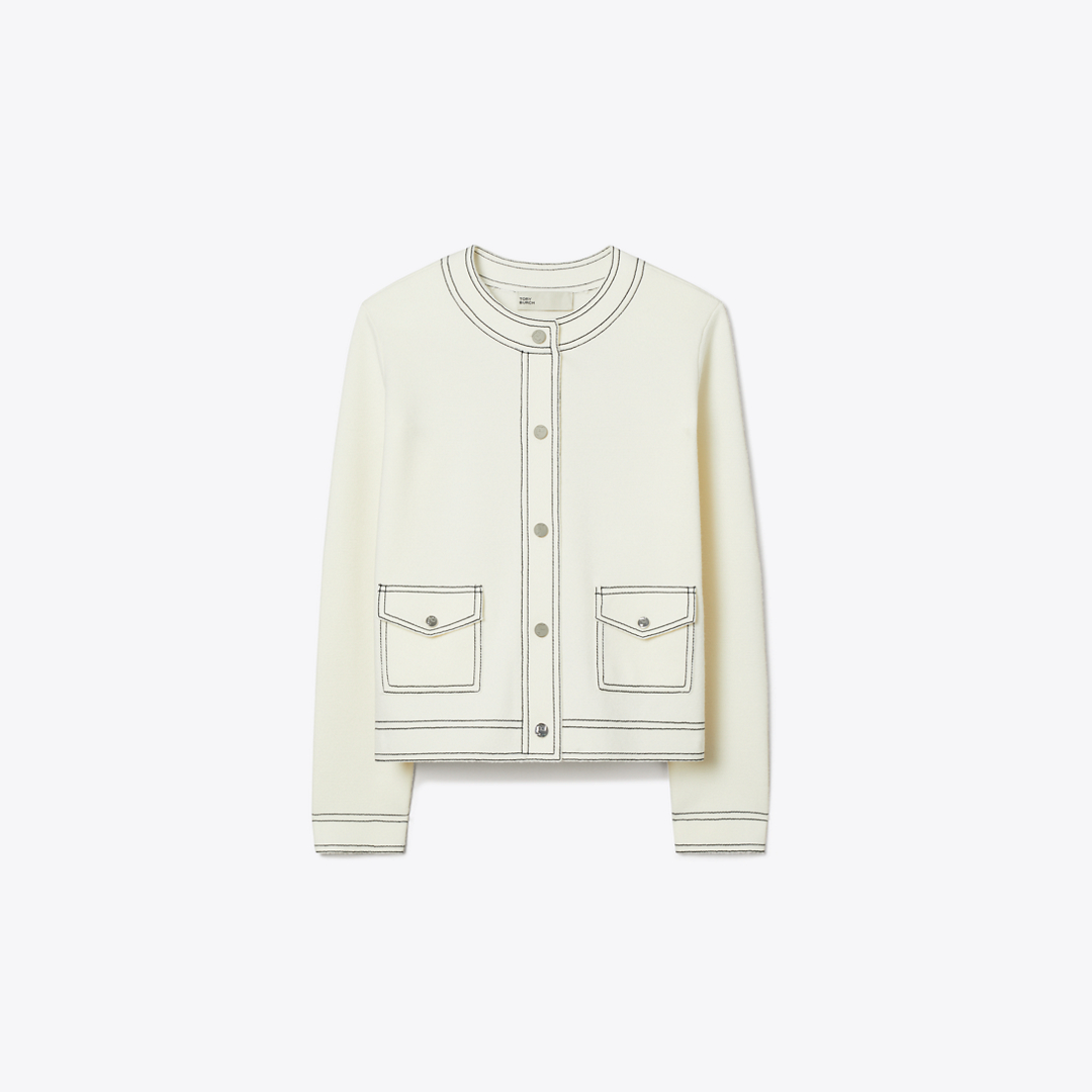 Topstitch Wool Cardigan