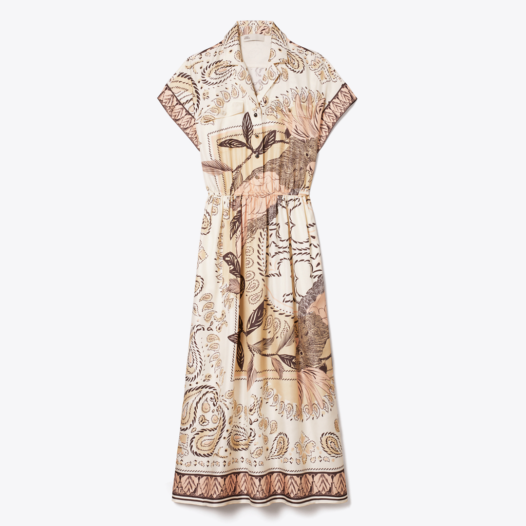 Waisted Silk Shirtdress