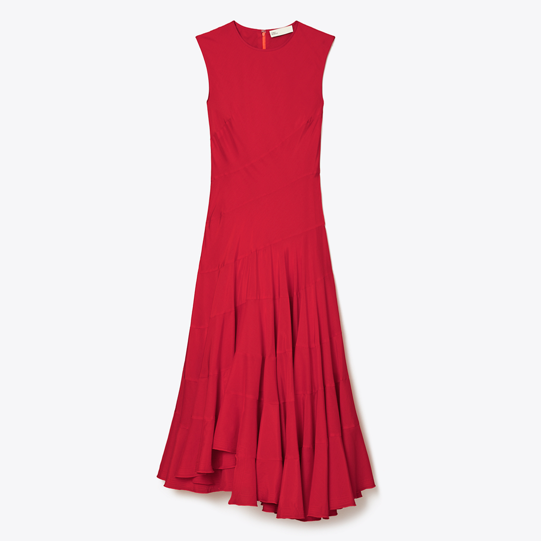 Flared Cotton Silk Dress by Tory Burch