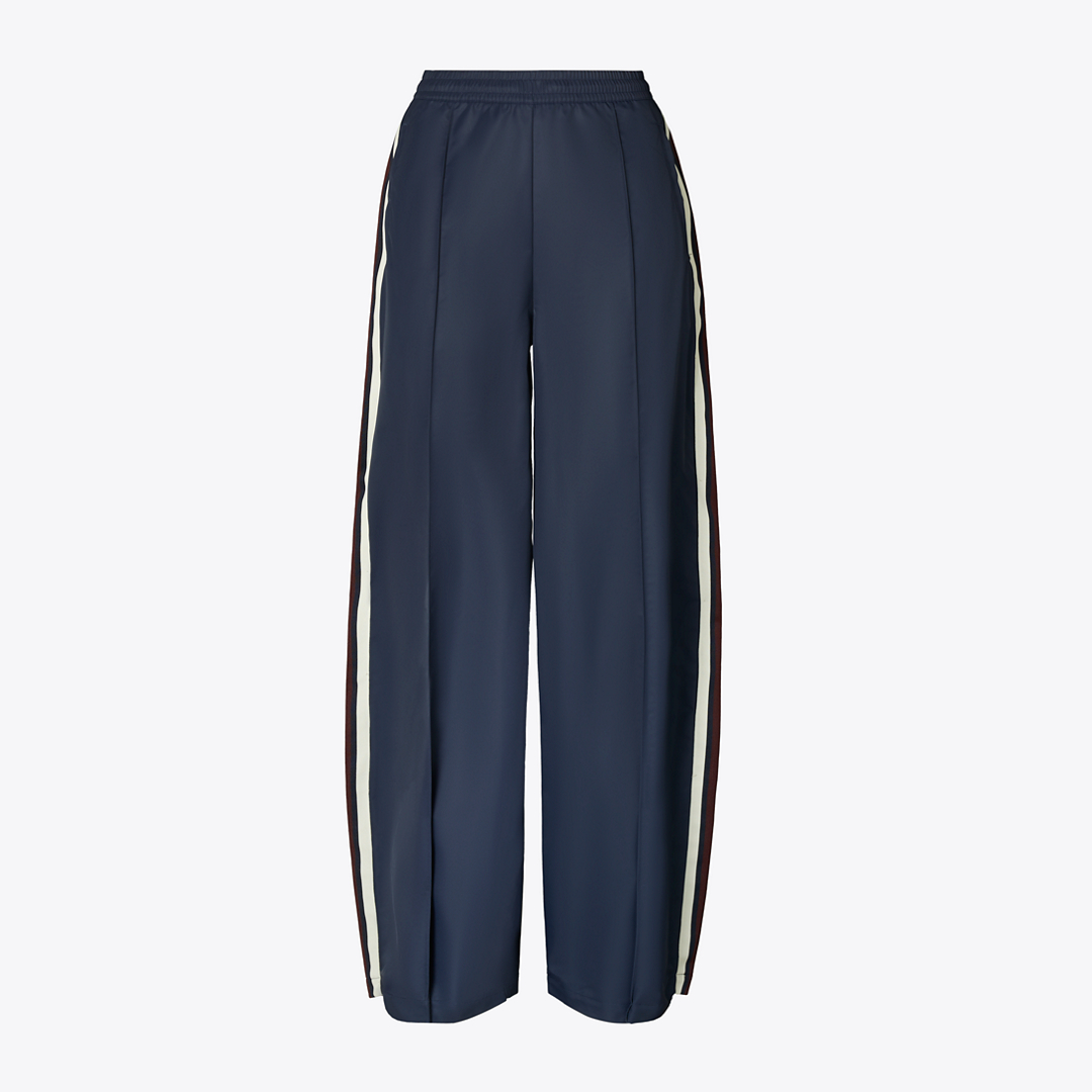 Wide-Leg Nylon Track Pant