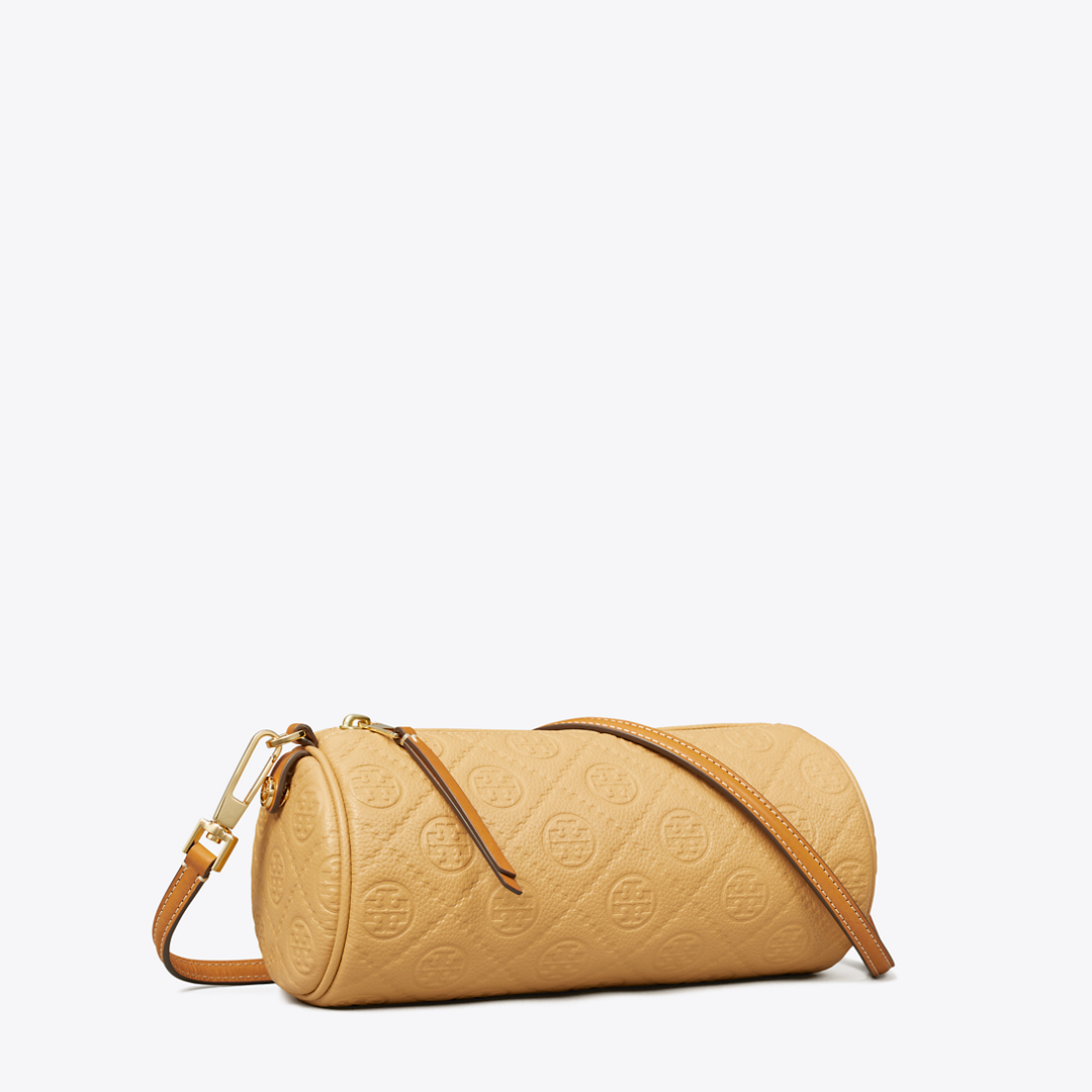 T Monogram Pebbled Cylinder Bag