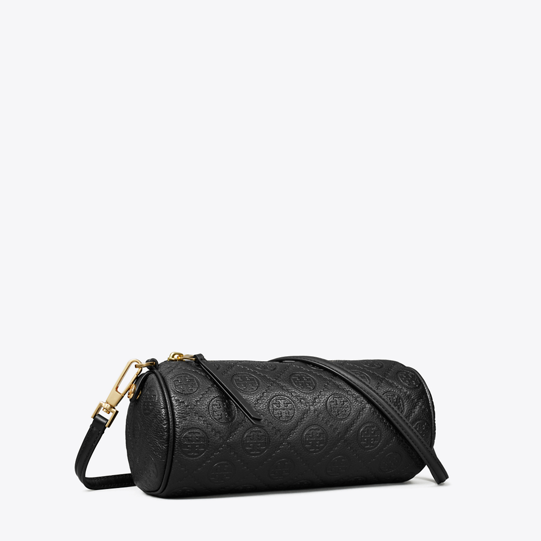 T Monogram Pebbled Cylinder Bag