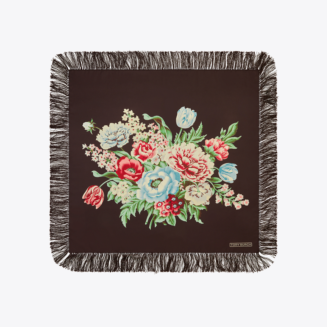 Chair Floral Silk Square