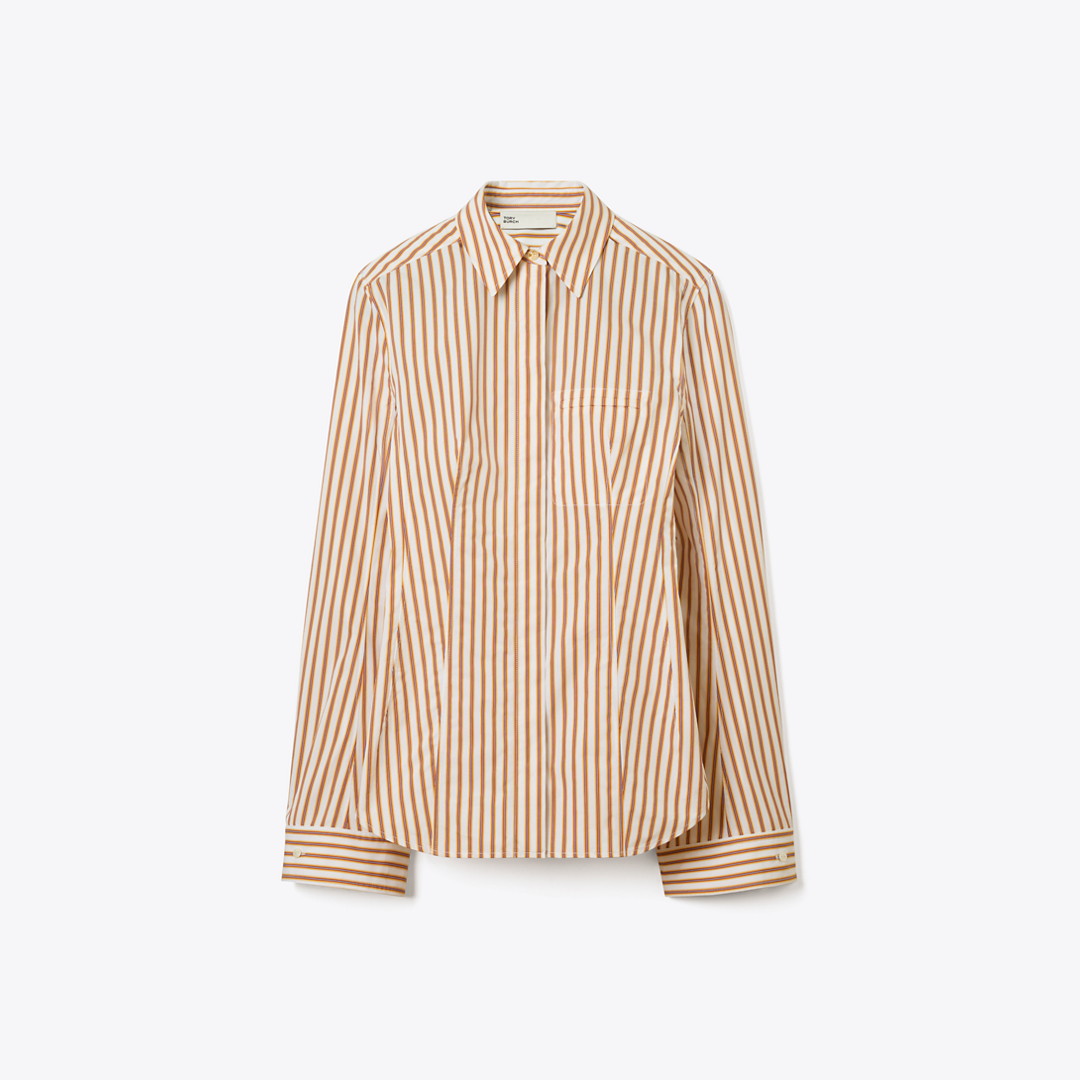 Bell-Sleeve Cotton Shirt