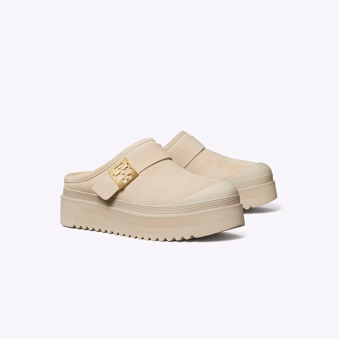 Mellow Shearling Platform Mule by Tory Burch