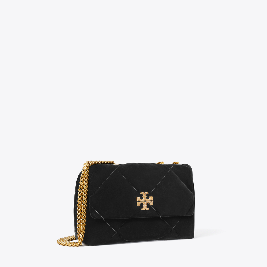 Small Kira Diamond Quilt Velvet Pavé Shoulder Bag
