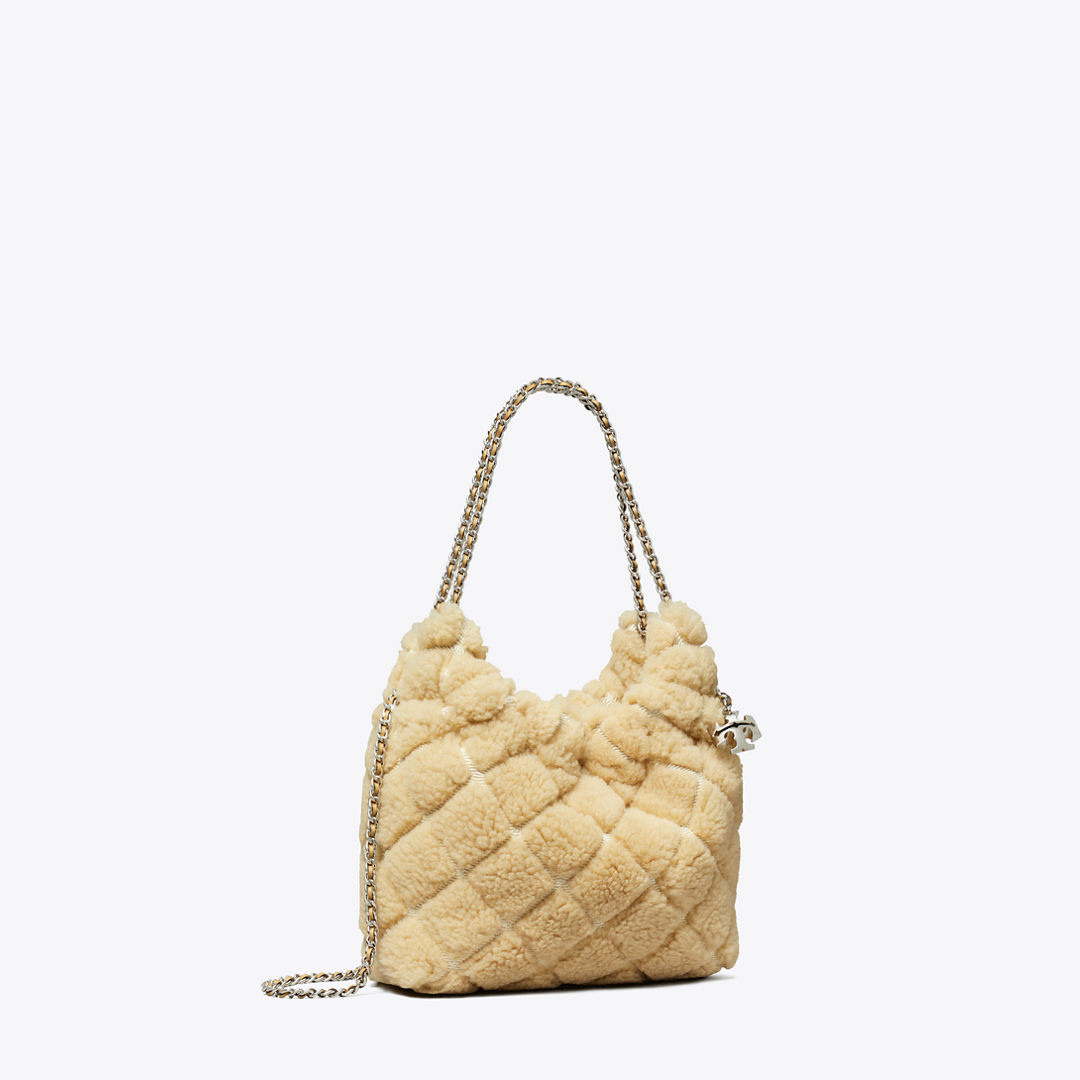 Mini Fleming Shearling Hobo Bag