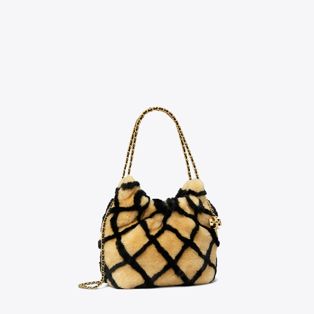 Mini Fleming Shearling Hobo Bag