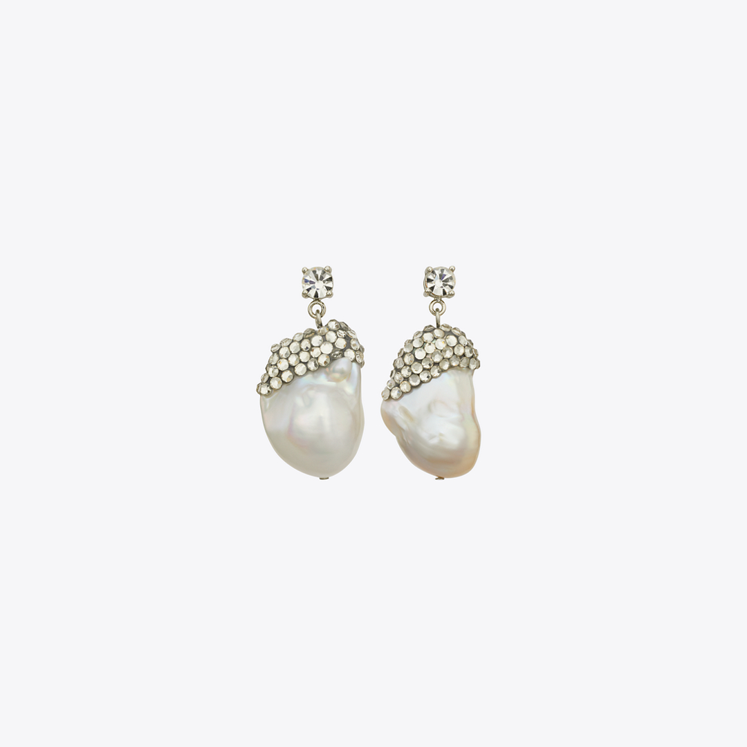 Moondance Crystal and Pearl Drop Earrings