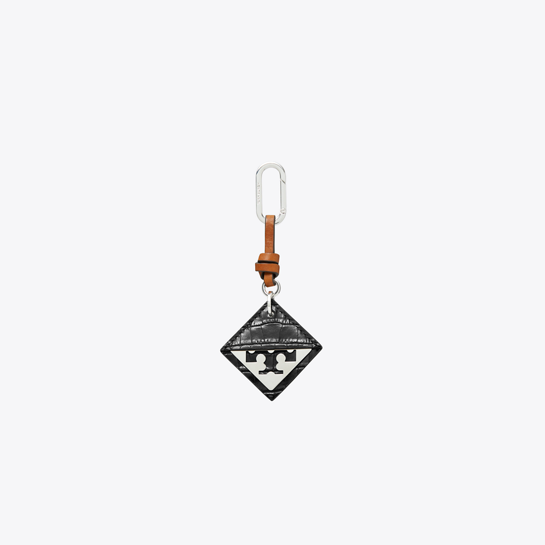 Hidden Logo Croc-Embossed Key Charm