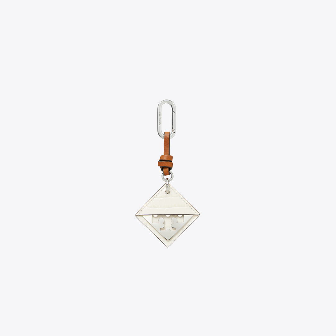 Hidden Logo Croc-Embossed Key Charm