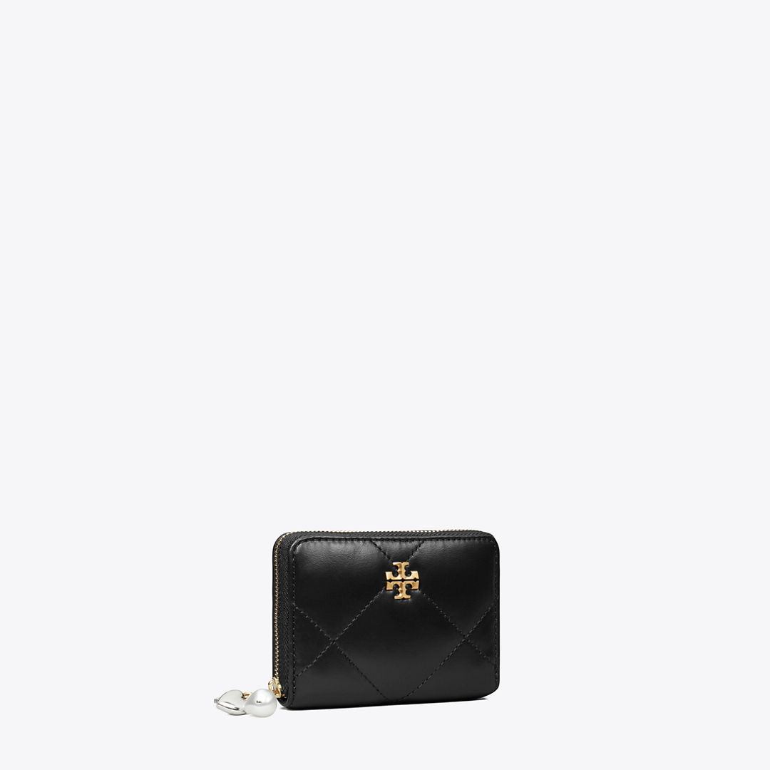 Small Kira Diamond Quilt Charm Zip Wallet