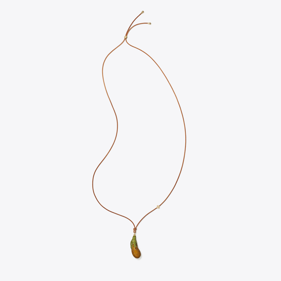 Curiosity Eggplant Pendant by Tory Burch