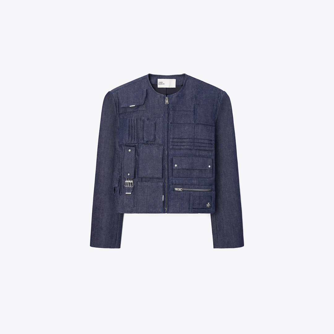 Denim Handbag Jacket by Tory Burch