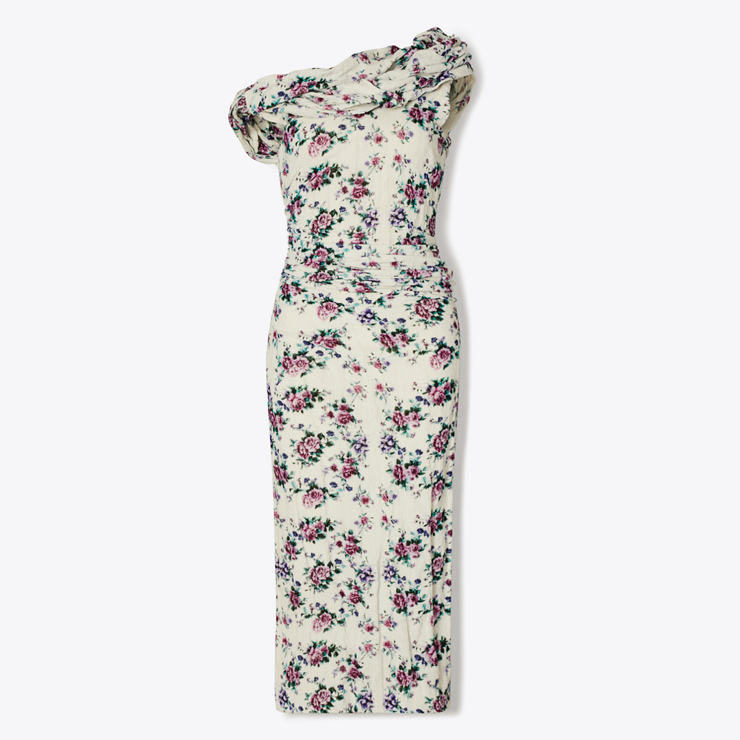 Twisted Cotton Velvet Dress