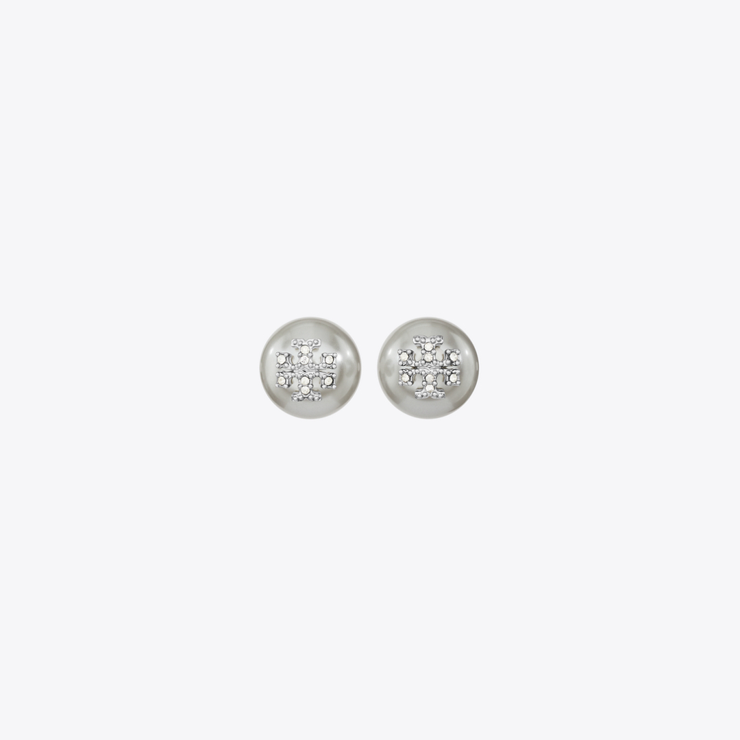 Moondance Pearl and Pavé Stud Earrings