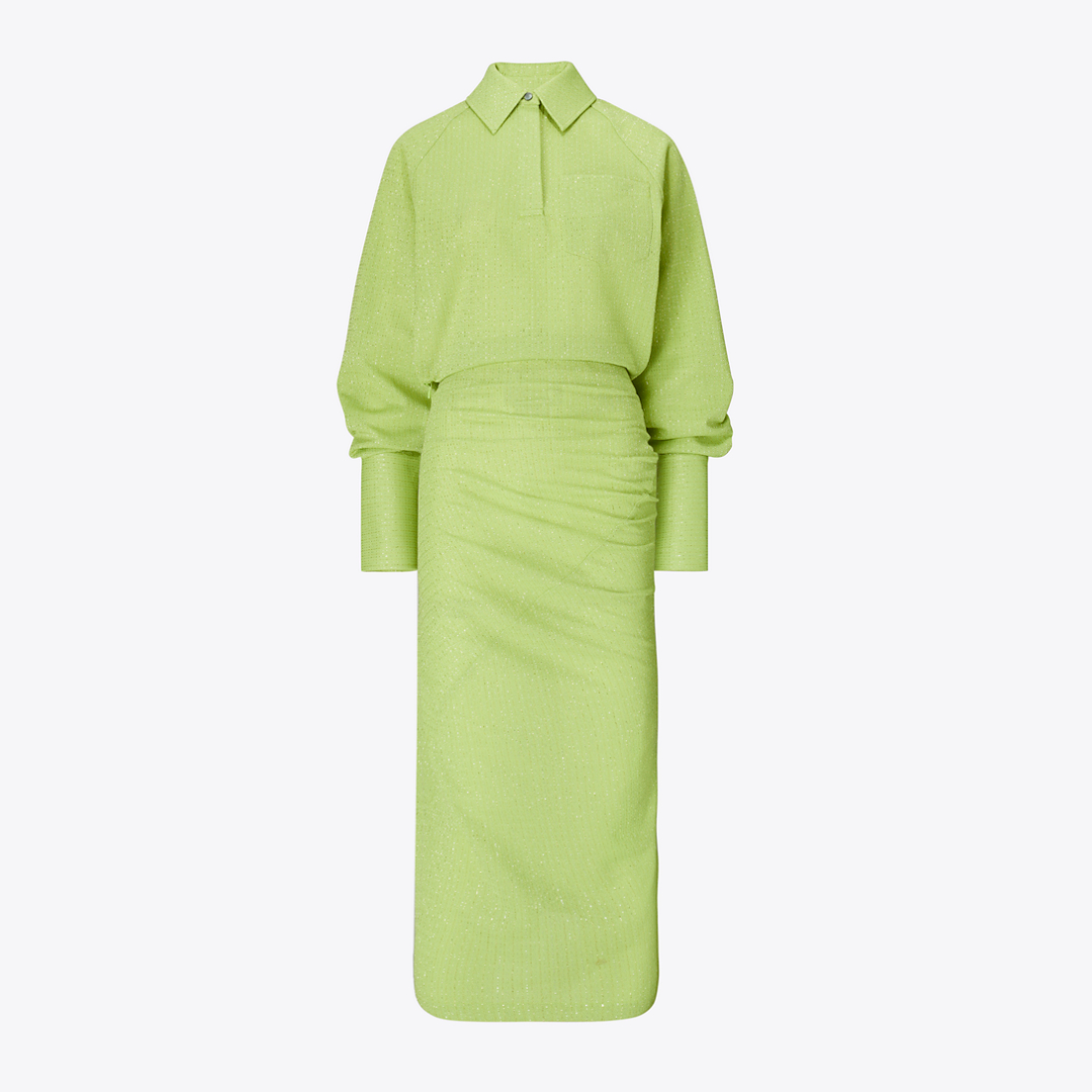 Cuffed Jacquard Dress