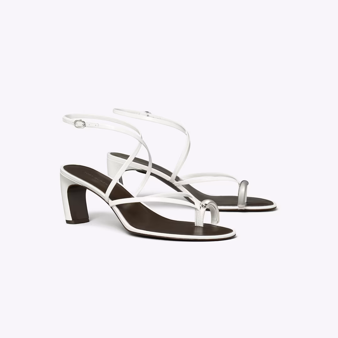 Pierced Multi-Strap Heeled Sandal