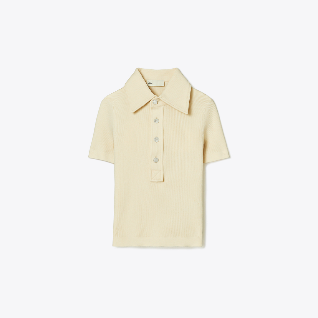 Viscose Ribbed Polo Sweater
