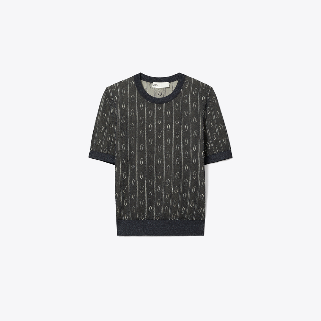 Jacquard Crewneck Top