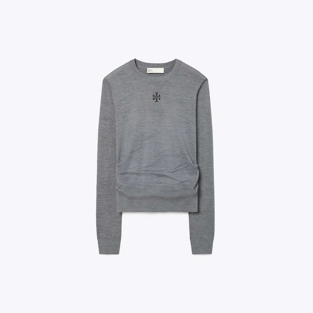T Logo Wool Sweater by Tory Burch