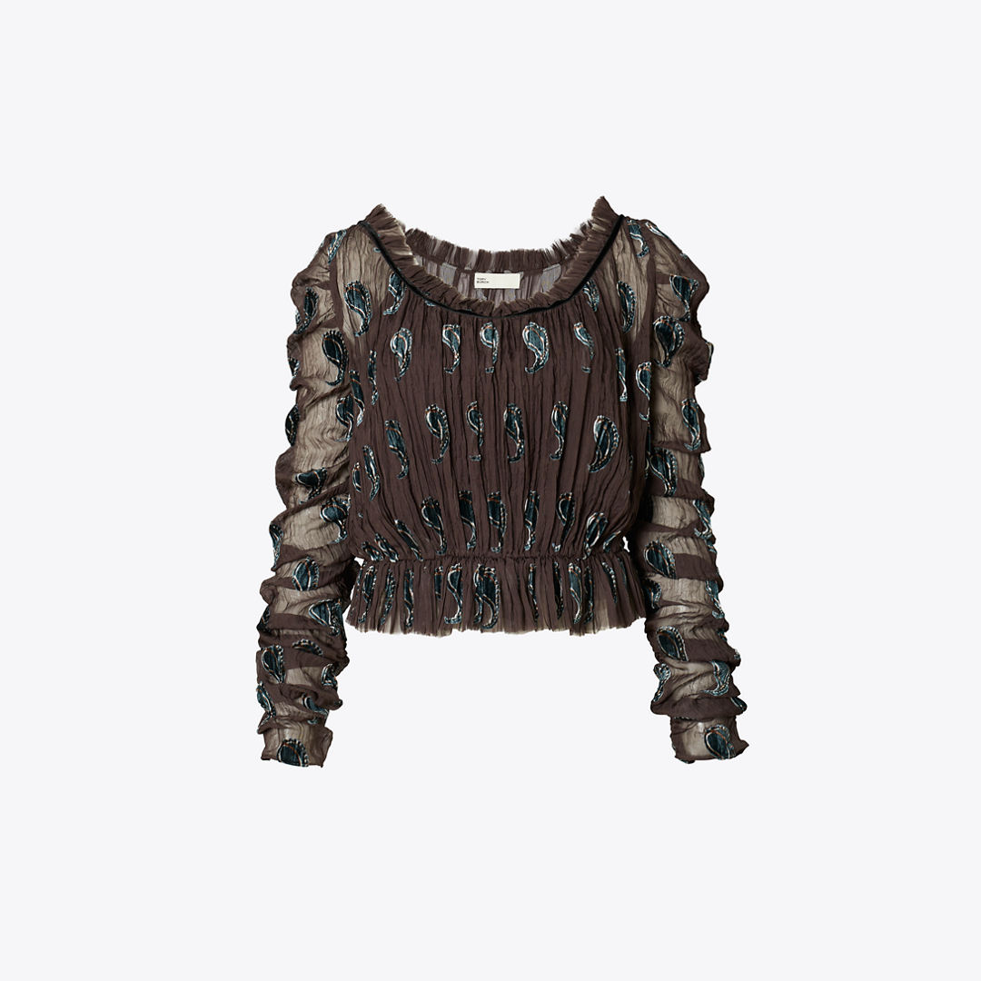 Ruched Velvet Top