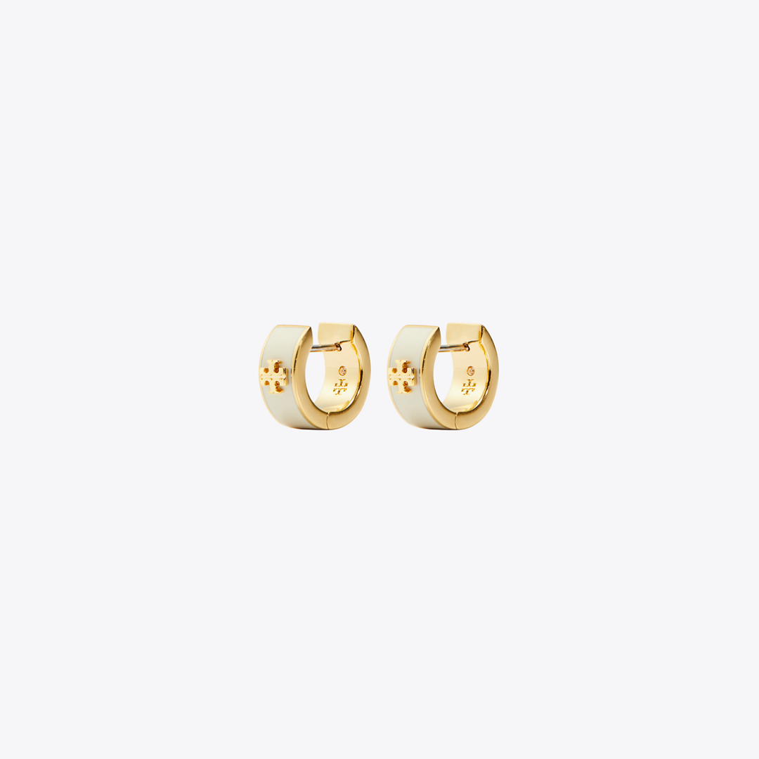 Icon Enamel Huggie Earrings