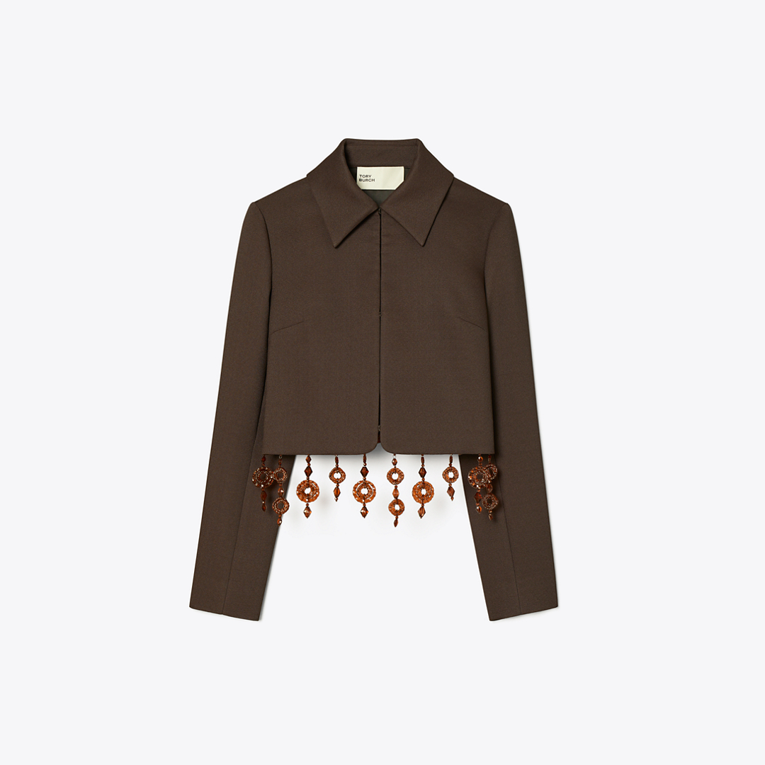 Cropped Crepe Jacket