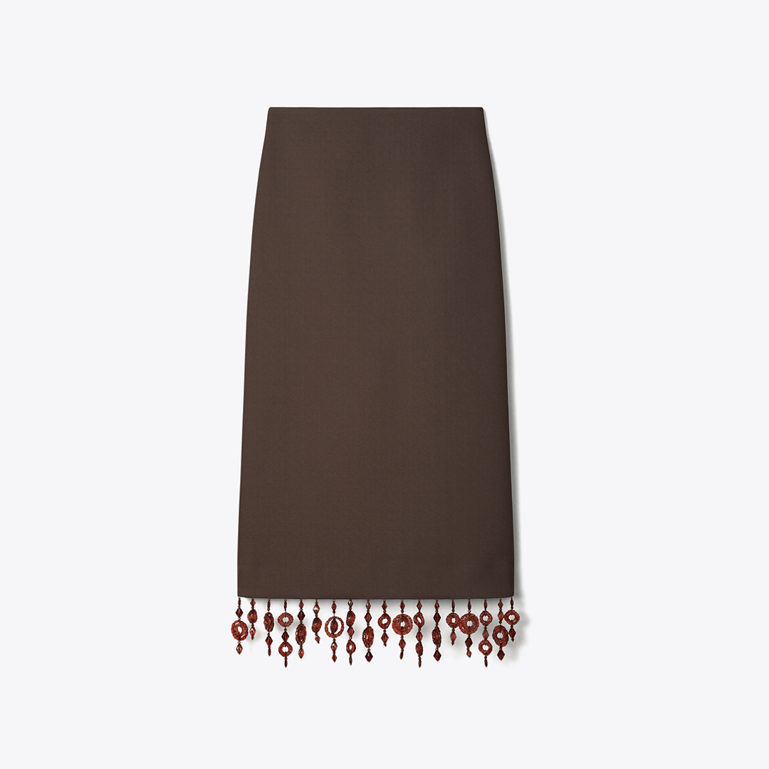 Embellished Crepe Skirt