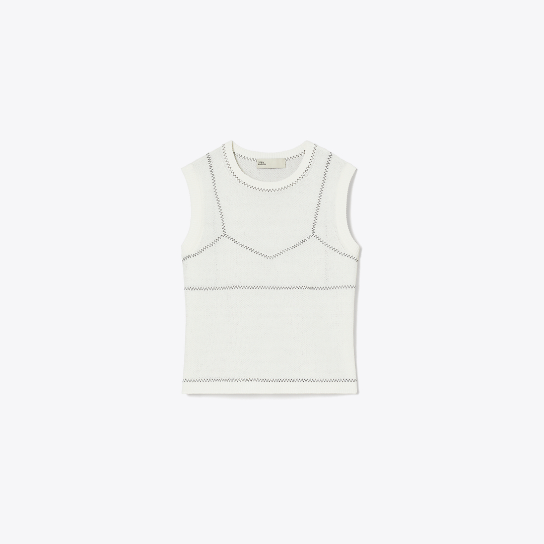 Cotton And Nylon Mesh Top