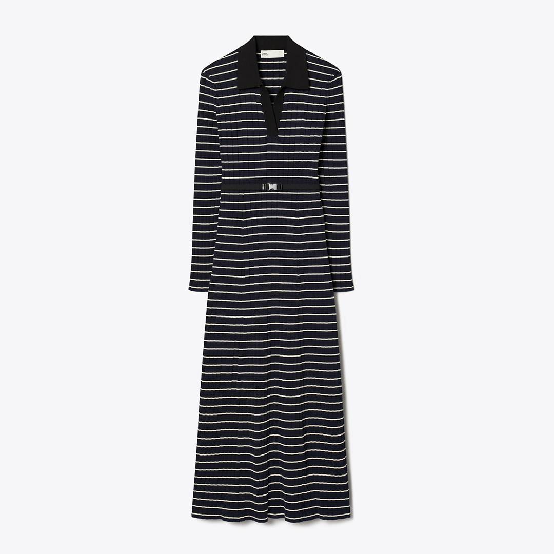 Cotton Knit Polo Dress