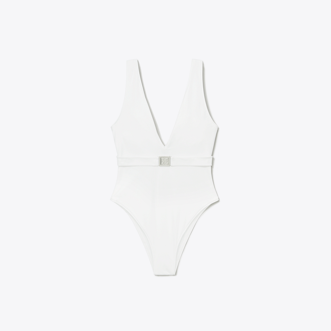Belted Logo Swimsuit