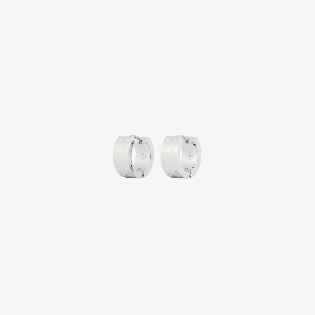 Icon Small T Monogram Hoop Earrings