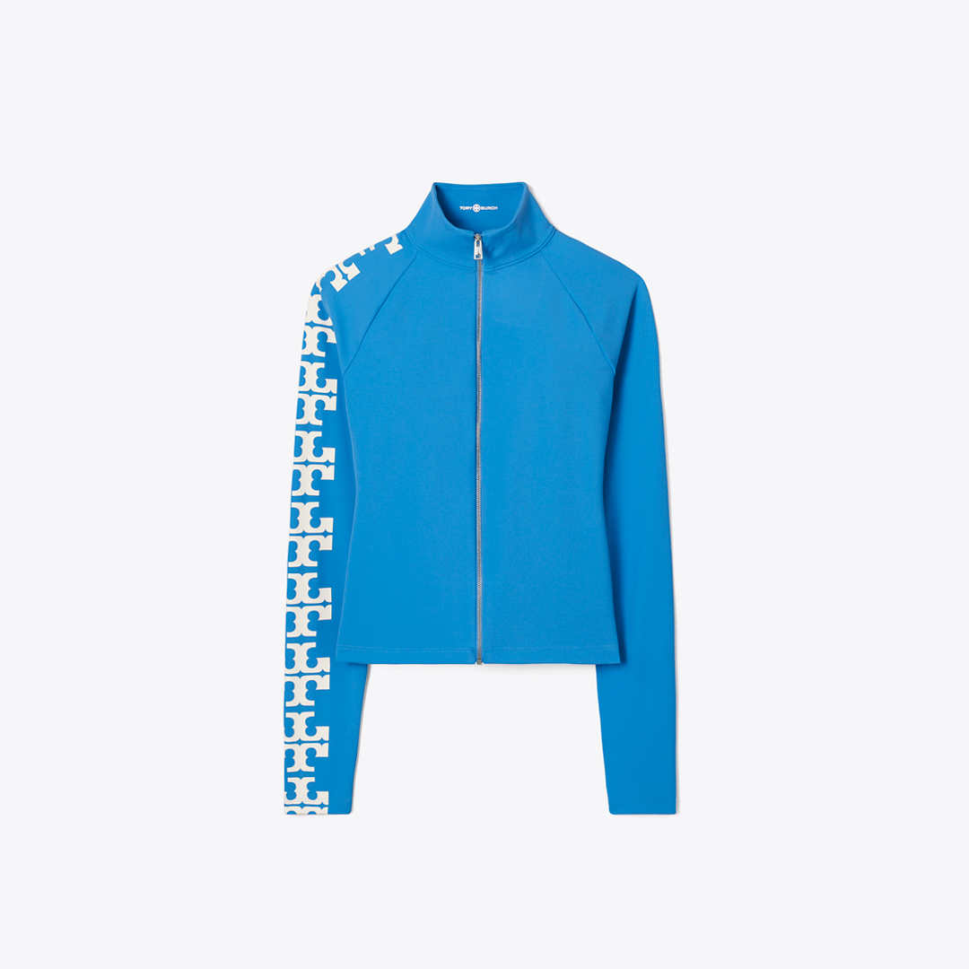 Nylon Logo Zip Top by Tory Burch