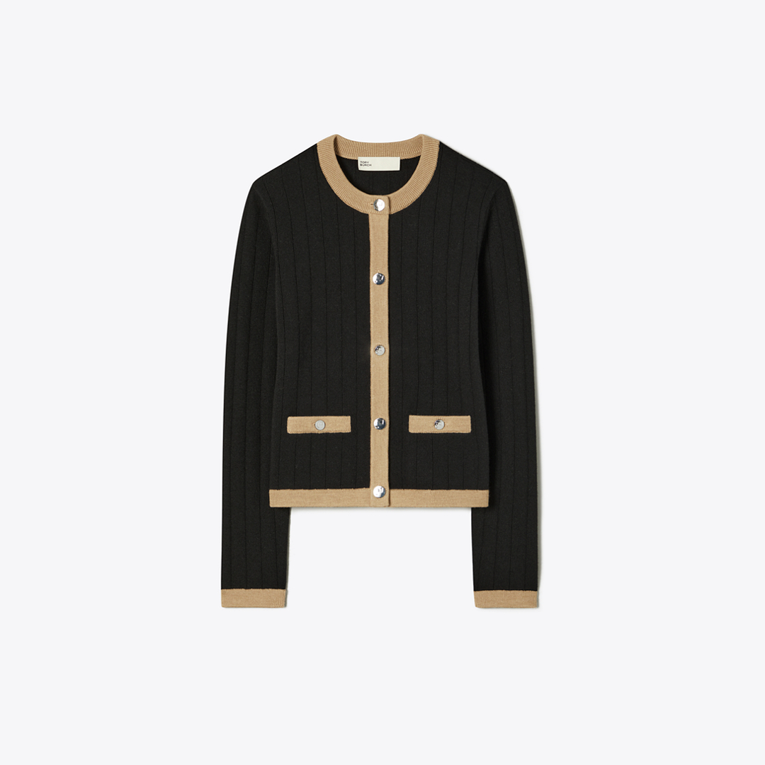Cropped Merino Wool Cardigan
