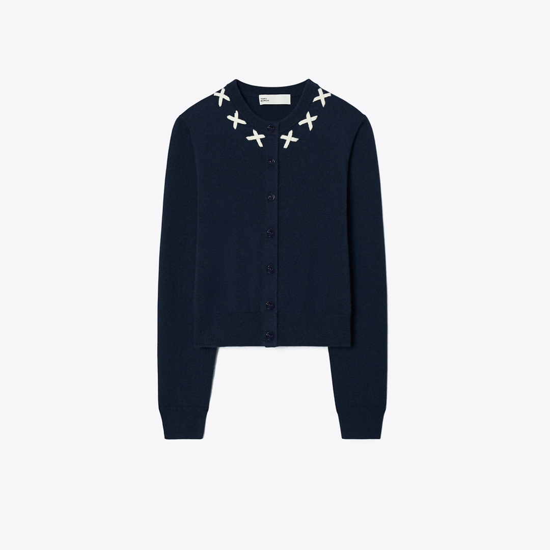 Embroidered Merino and Cashmere Cardigan