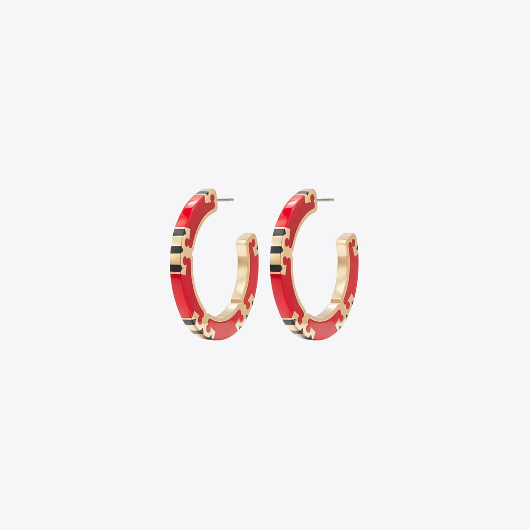 Icon Enamel Hoop Earrings