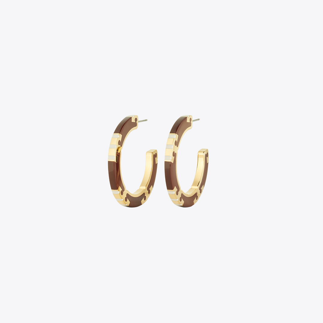 Icon Enamel Hoop Earrings
