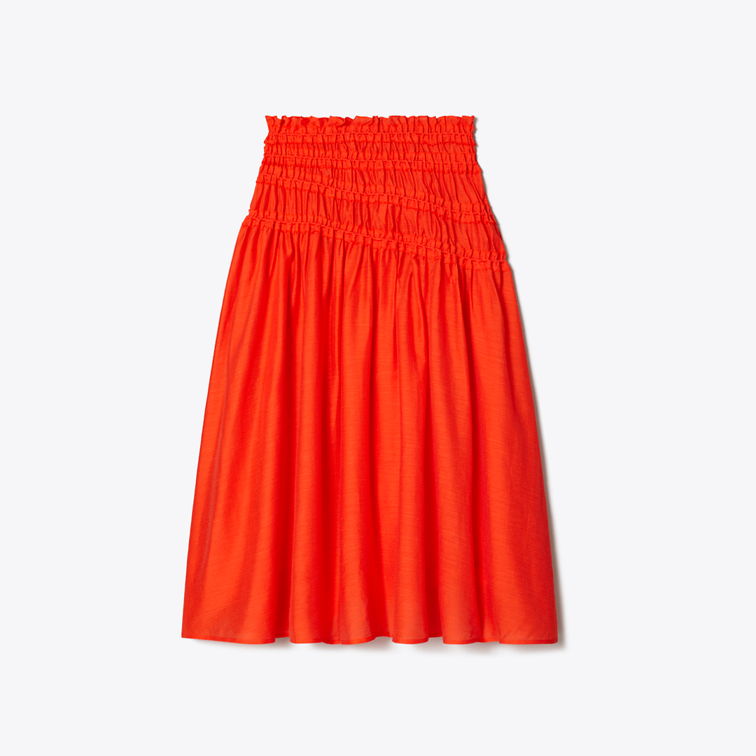 Smocked Viscose Skirt