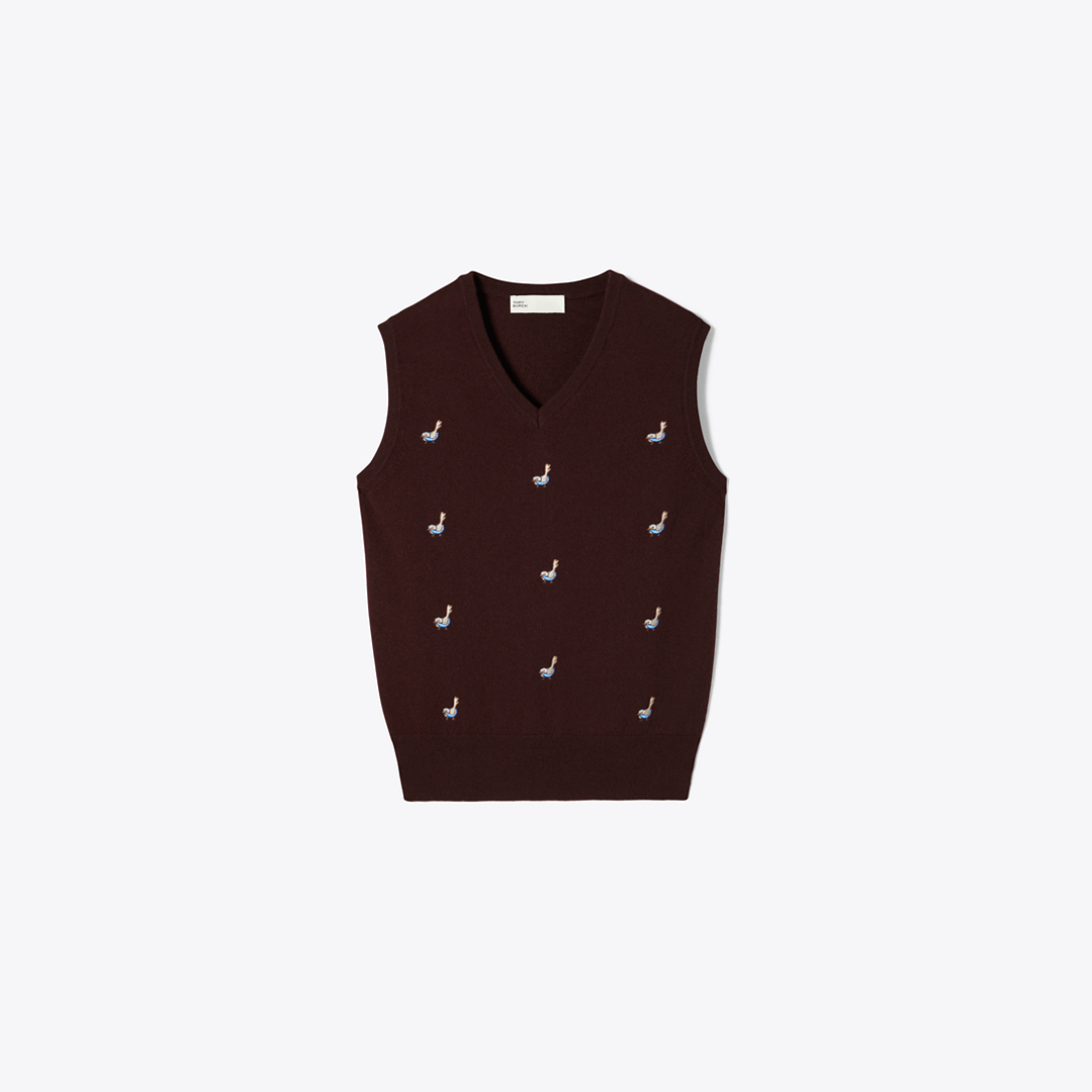 Cashmere Birdie Sweater Vest by Tory Burch