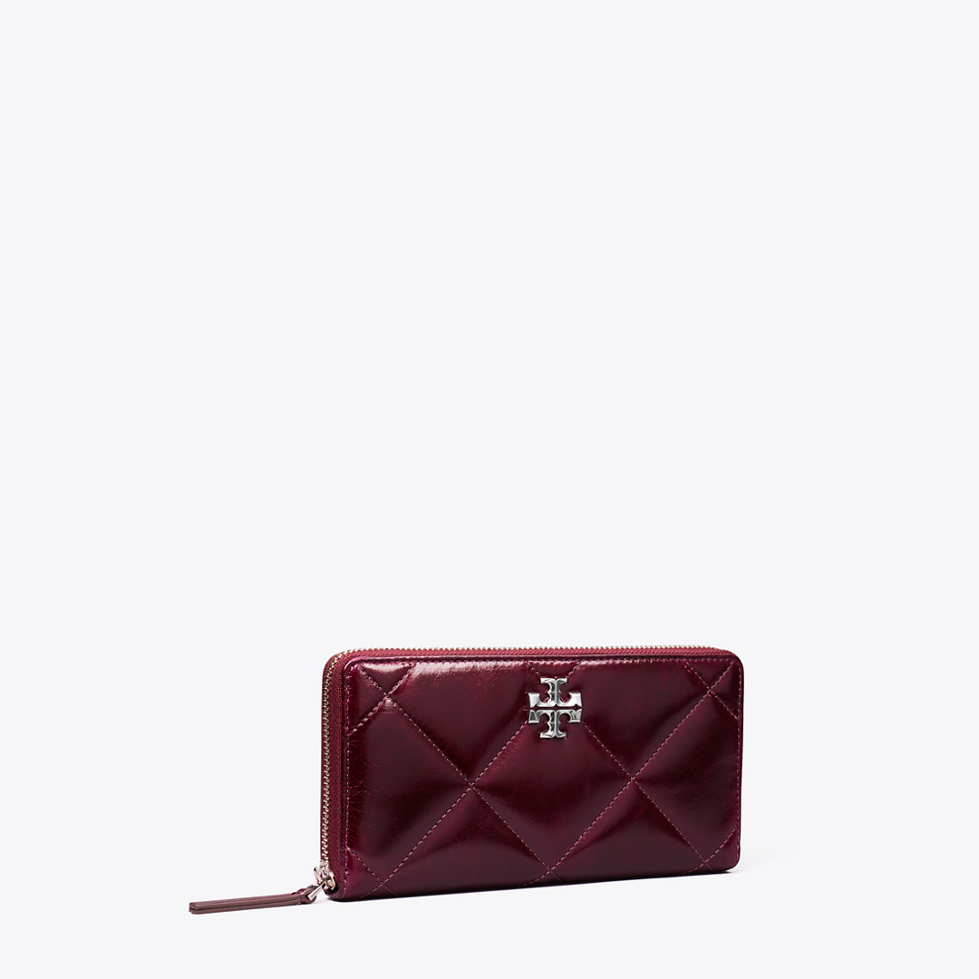 Kira Diamond Quilt Distressed Zip Continental Wallet