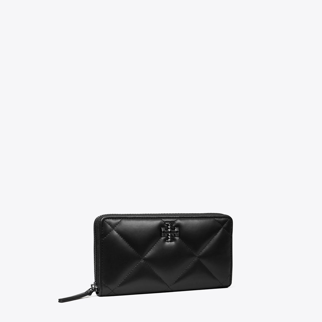 Kira Diamond Quilt Powder Coated Zip Continental Wallet