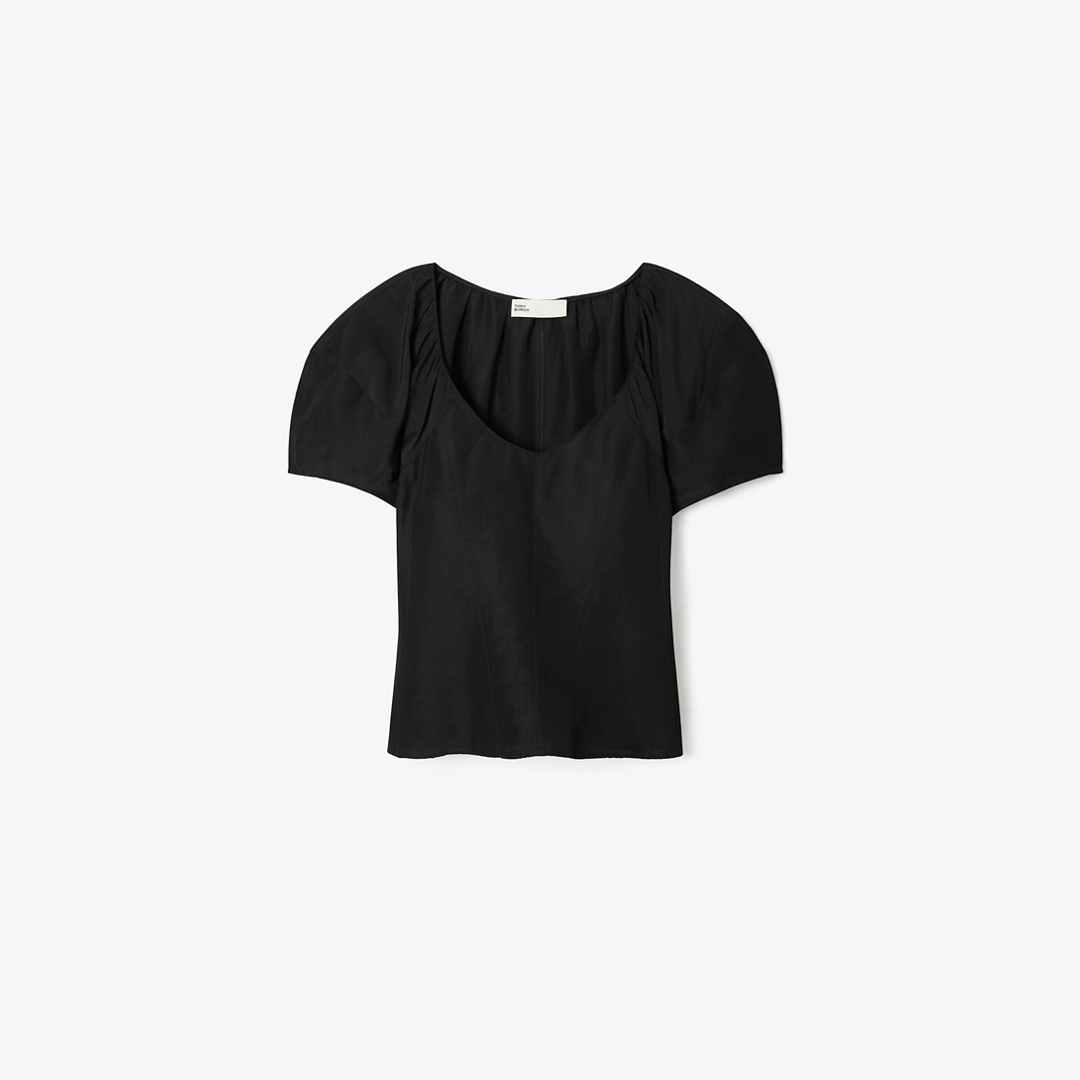 Balloon Sleeve Viscose Top