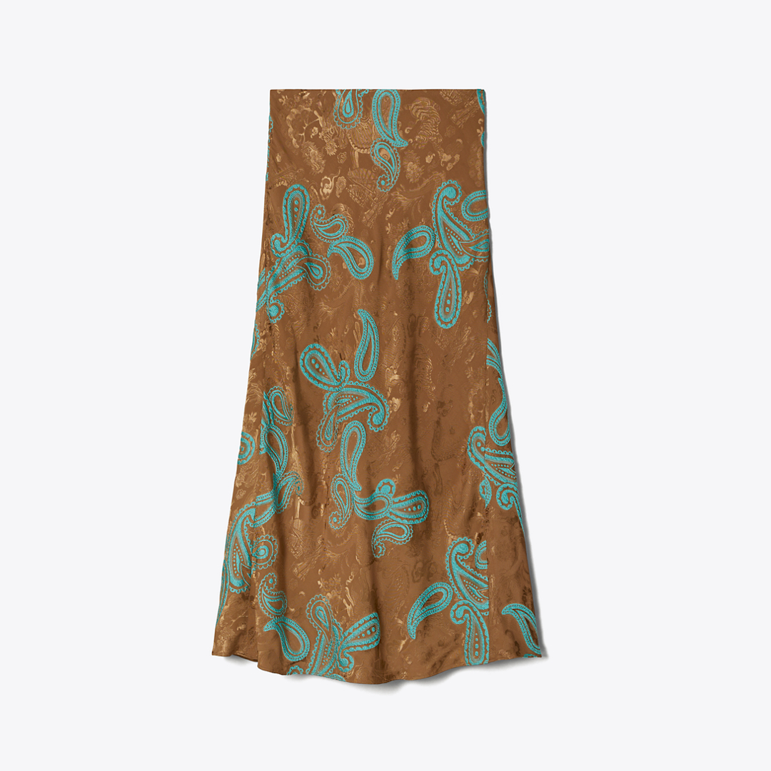 Satin Paisley Skirt