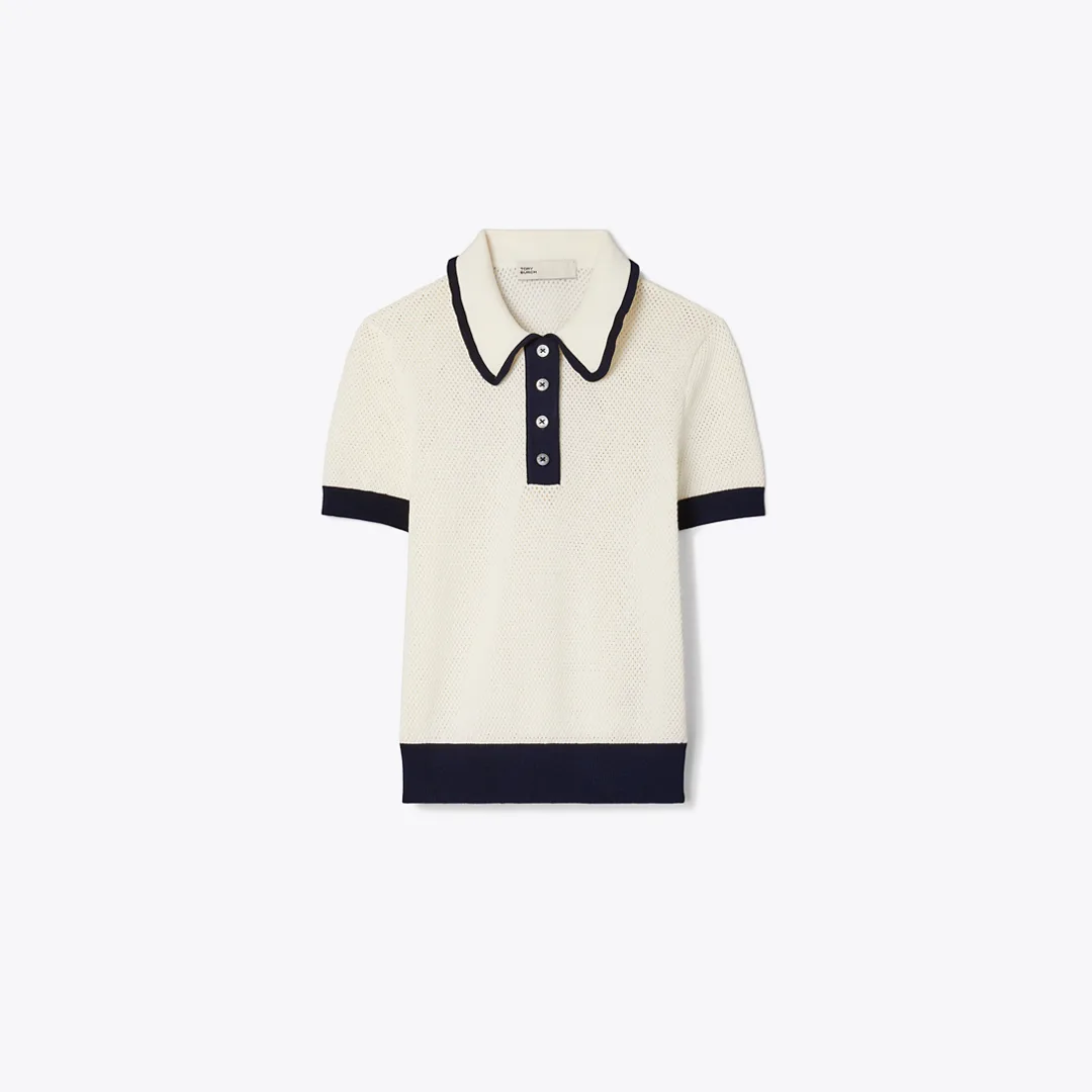 Viscose Pointelle Sweater by Tory Burch