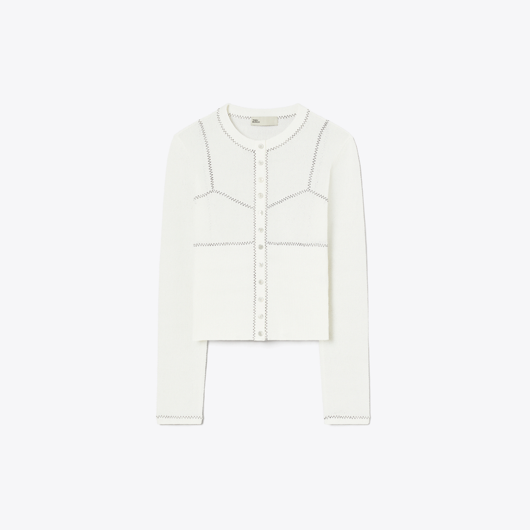 Cotton And Nylon Mesh Cardigan